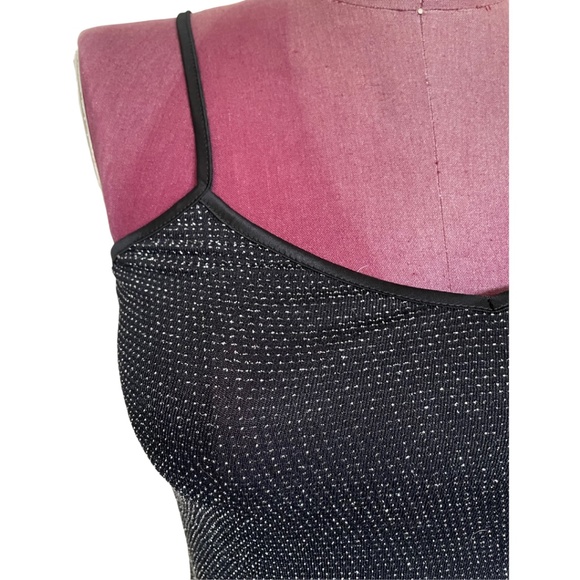 Express Black Stretchy Silver Sparkle Tank Top - Size Small - Medium - Picture 4 of 4